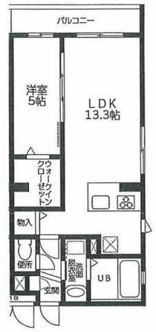 RASSURER HATAGO(1LDK/1階)の間取り写真
