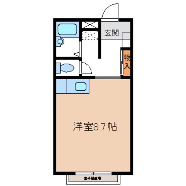 あおば1(ワンルーム/2階)の間取り写真