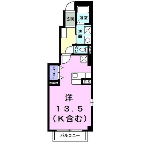 VILLA原松(ワンルーム/1階)の間取り写真