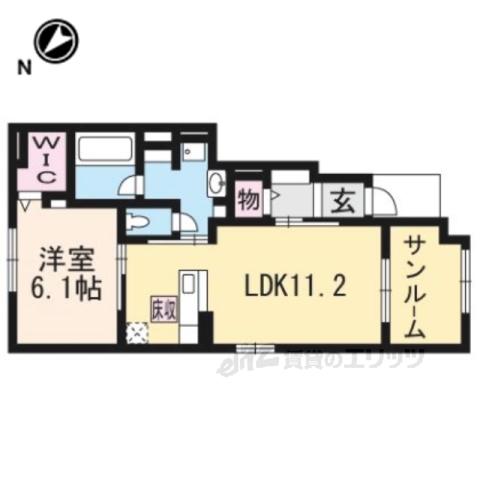 スリーズⅡ(1LDK/1階)の間取り写真