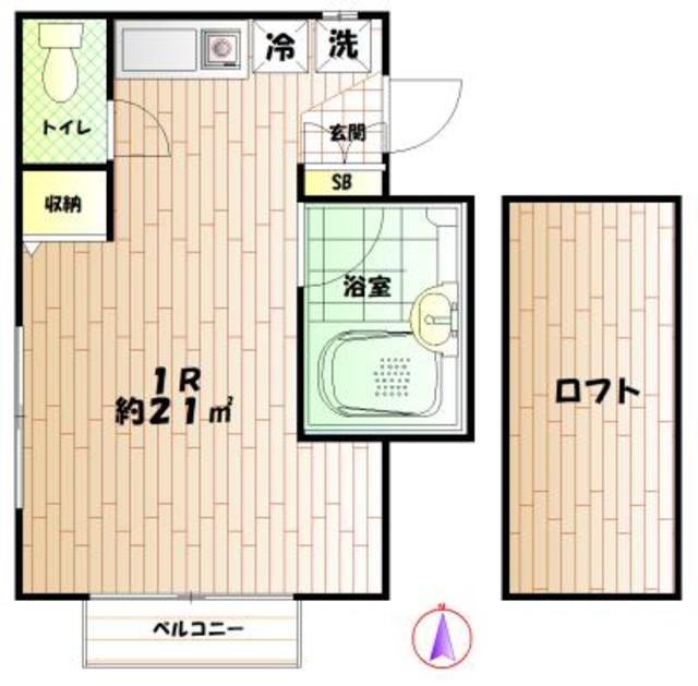 カーメル高円寺(ワンルーム/2階)の間取り写真