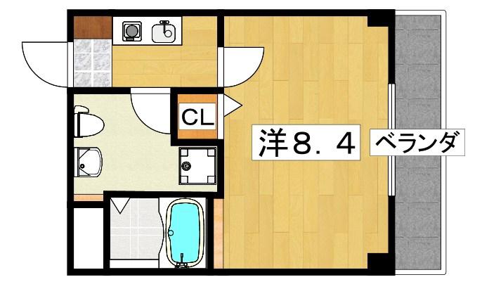 ダブルツリー7番館(1K/3階)の間取り写真