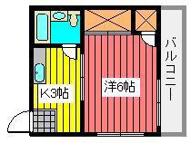 ヴィラ大瀧(1K/3階)の間取り写真