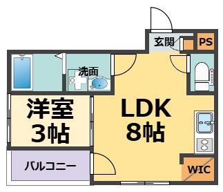 MELE HOU(1LDK/1階)の間取り写真