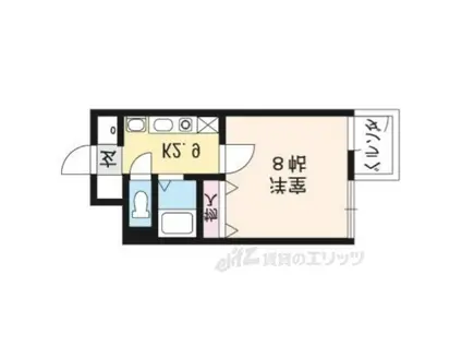 モノコモド御前A棟(1K/3階)の間取り写真