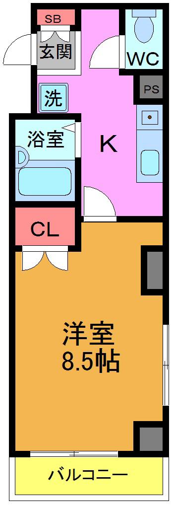 イーストベイ・船橋本町(1K/5階)の間取り写真