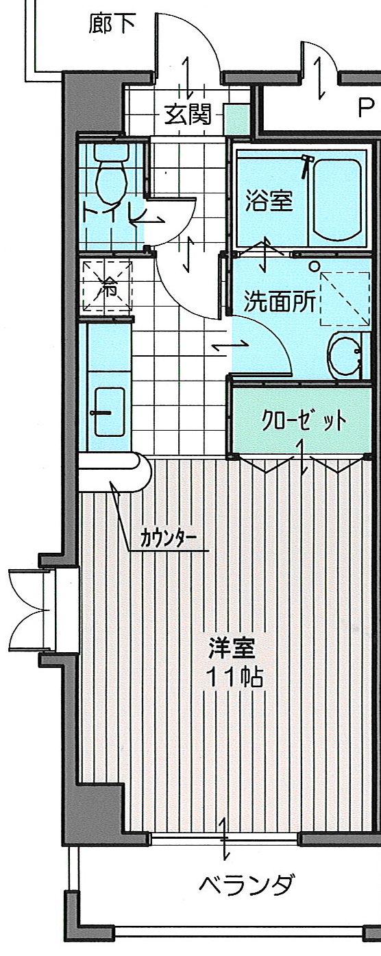 家納喜新宮館(1K/10階)の間取り写真