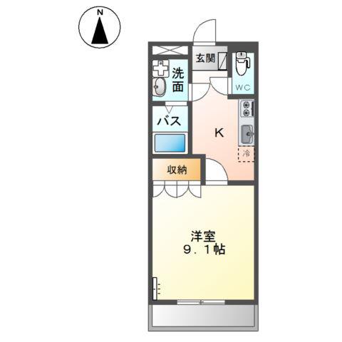 アシューレ(1K/3階)の間取り写真