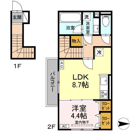 エスペランサ(1LDK/2階)の間取り写真