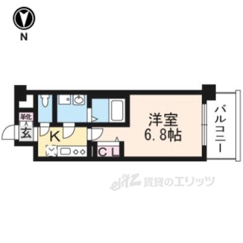 THEGARNETMILLENNIUMK(1K/2階)の間取り写真