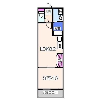 フジパレス石津川ノース(1LDK/3階)の間取り写真