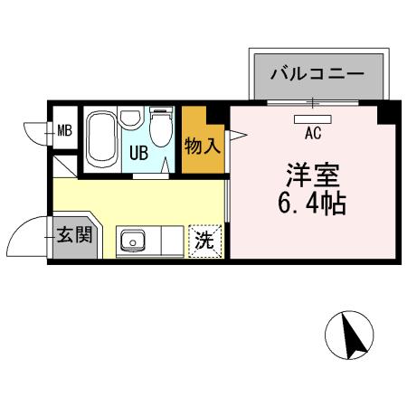 ビュー北花田(1K/4階)の間取り写真