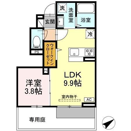 GRAND MAISON.26(1LDK/1階)の間取り写真