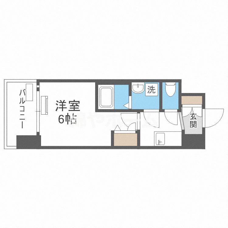 レオンコンフォート難波西III(1K/13階)の間取り写真