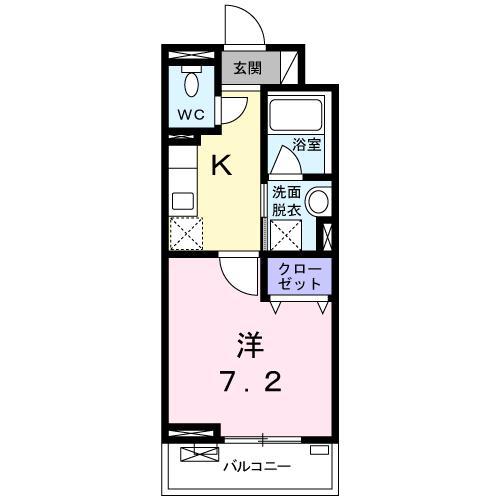 プラシード(1K/3階)の間取り写真