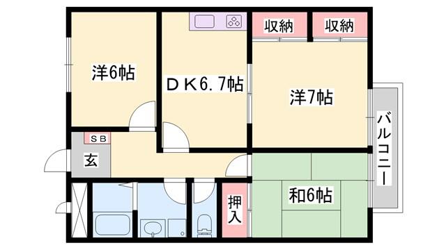 メゾン・ド・リポ(3DK/2階)の間取り写真