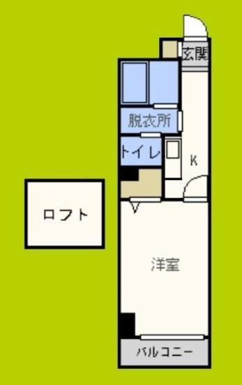 ハートフル21(1K/4階)の間取り写真