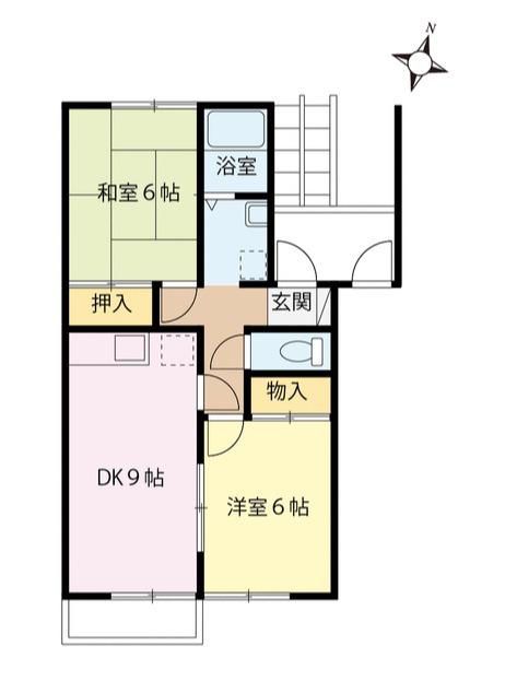 ラフォーレ美堀(2LDK/2階)の間取り写真