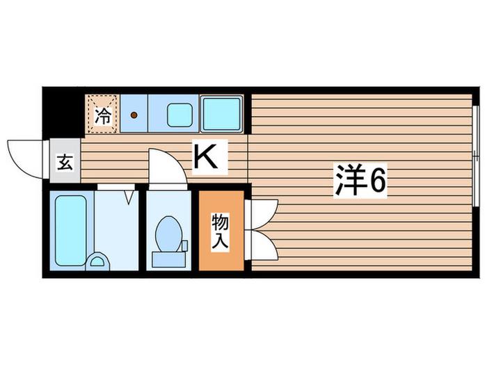 鳥山ハイツ(1K/1階)の間取り写真