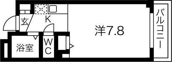 アビタシオン・F(ワンルーム/2階)の間取り写真