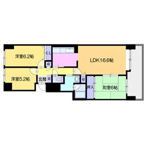 クリーンリバー北9条(3LDK/1階)の間取り写真