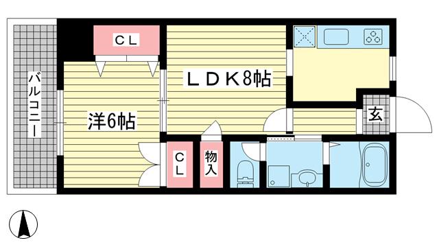 ルミエールダイドー(1LDK/5階)の間取り写真