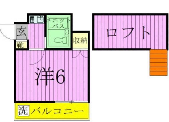 ジュネパレス新松戸第34(1K/1階)の間取り写真
