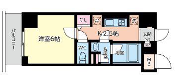 カパラもみ(1K/3階)の間取り写真