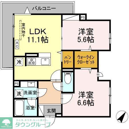 ホープハイツ(2LDK/2階)の間取り写真