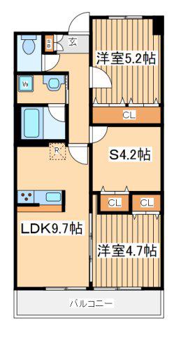 アルビオ北新横浜(2SLDK/3階)の間取り写真