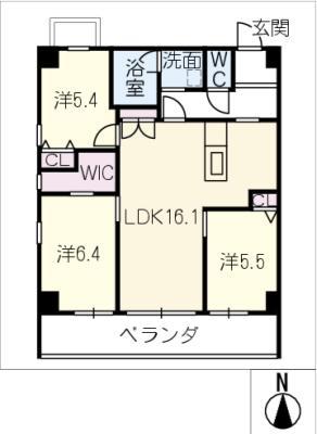 アーバン・フォレット(3LDK/2階)の間取り写真