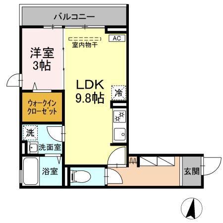 エコリブレ(1LDK/3階)の間取り写真