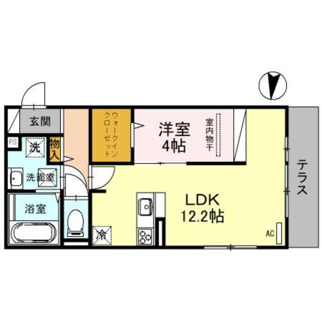 アヴェルラ堺(1LDK/1階)の間取り写真