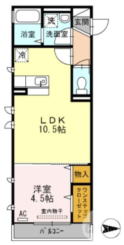コートハウス アージュ(1LDK/3階)の間取り写真