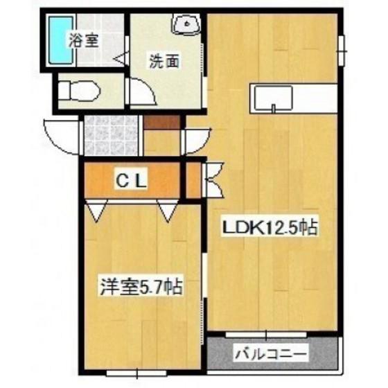 メープルコートネクスト(1LDK/4階)の間取り写真