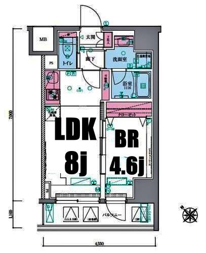 リヴシティ横濱関内弐番館(1LDK/10階)の間取り写真