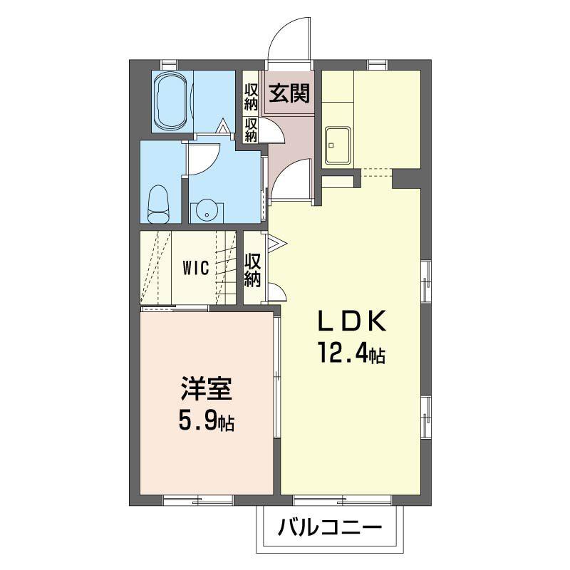 スカイコート(1LDK/2階)の間取り写真