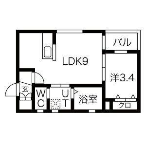 VERDE東陽(1LDK/2階)の間取り写真