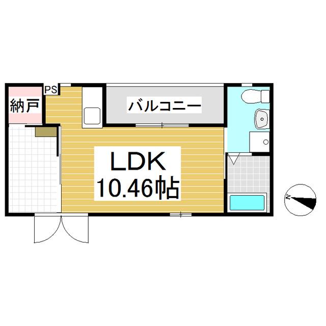 SAIN・K(ワンルーム/1階)の間取り写真
