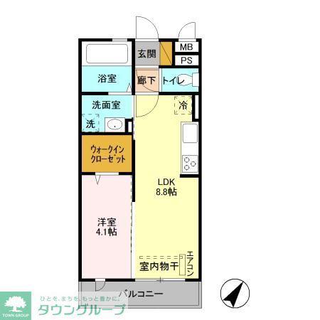 ヴィラ リッツIII(1LDK/2階)の間取り写真
