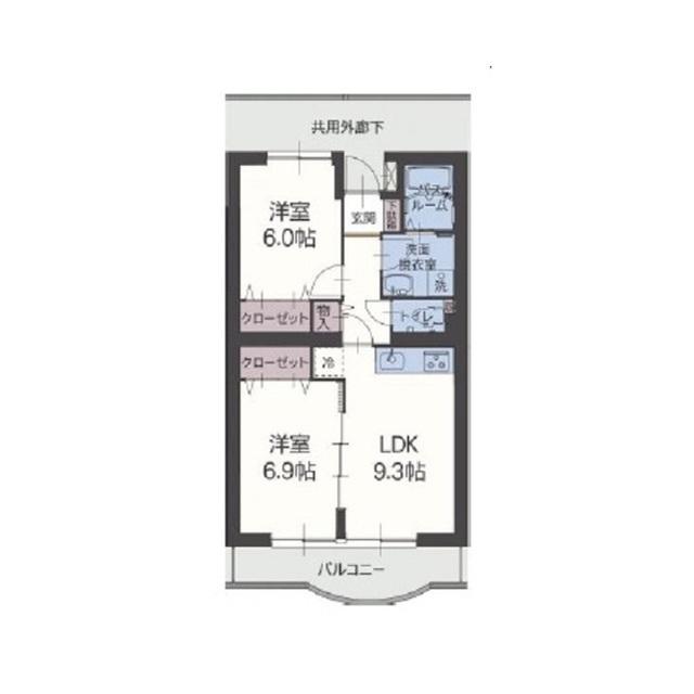 ソレアード・S(2LDK/1階)の間取り写真