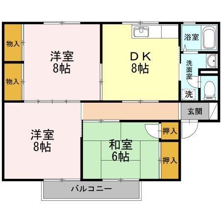 セジュールMG I(3DK/1階)の間取り写真