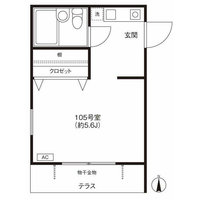 サーフコースト(1K/1階)の間取り写真