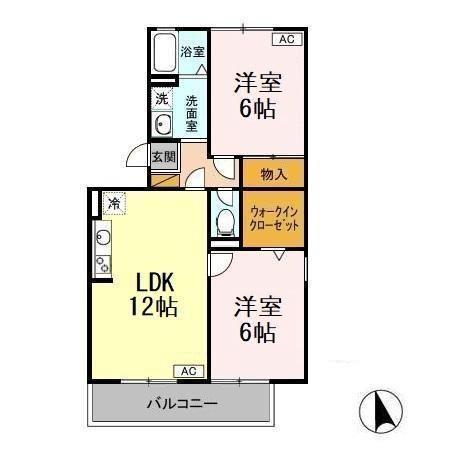 アーバンコート(2LDK/2階)の間取り写真