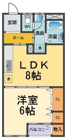 光南荘マンション(1LDK/4階)の間取り写真