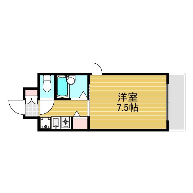 第15東昌ハイツ(1K/3階)の間取り写真
