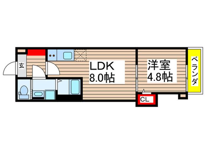 ROBOT HOME新検見川(1LDK/1階)の間取り写真