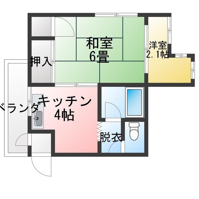 高畑ハイツ(1SK/3階)の間取り写真