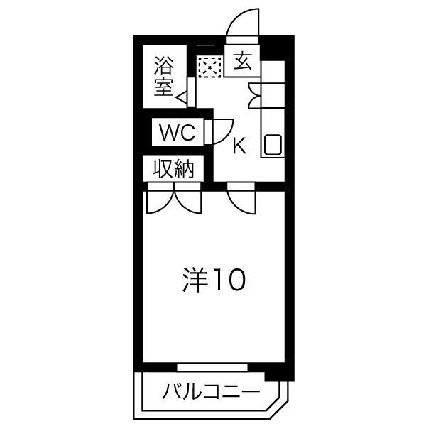 サンライズファミリアII(1K/2階)の間取り写真