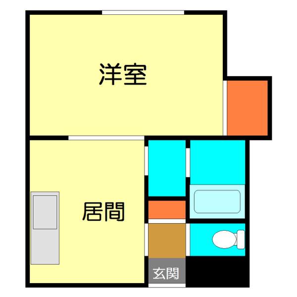 メゾンド厚別(1DK/3階)の間取り写真